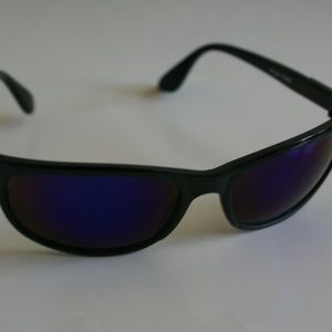 NWT True Vintage Biker style "Predator" like blue iridium smoke lens sunglasses